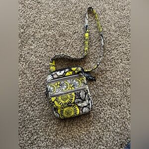 Vera Bradley Yellow and Black Floral Crossbody Bag